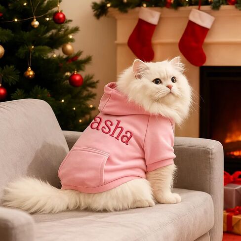 Custom Dog Hoodie with Embroidered Name, Personalized Puppy Sweater, Warm Winter Outfit for Small and Large Dogs, Unique Pet Gift for Dog Lovers in Kuwait