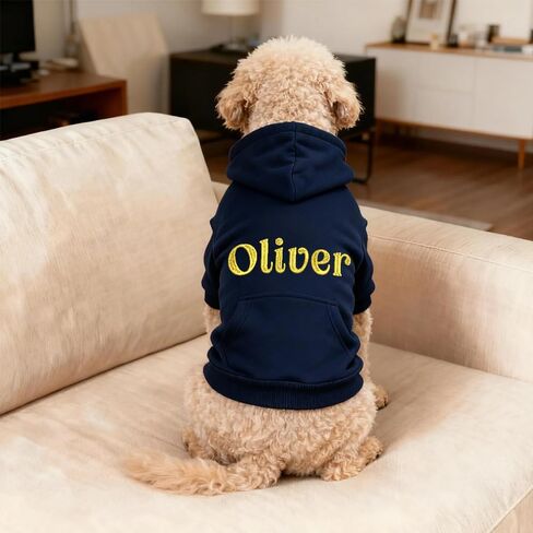 Custom Dog Hoodie with Embroidered Name, Personalized Puppy Sweater, Warm Winter Outfit for Small and Large Dogs, Unique Pet Gift for Dog Lovers in Kuwait
