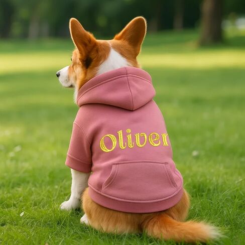 Custom Dog Hoodie with Embroidered Name, Personalized Puppy Sweater, Warm Winter Outfit for Small and Large Dogs, Unique Pet Gift for Dog Lovers in Kuwait