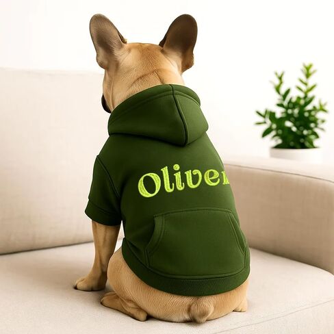 Custom Dog Hoodie with Embroidered Name, Personalized Puppy Sweater, Warm Winter Outfit for Small and Large Dogs, Unique Pet Gift for Dog Lovers in Kuwait