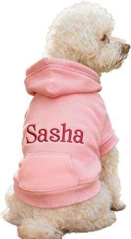 Custom Dog Hoodie with Embroidered Name, Personalized Puppy Sweater, Warm Winter Outfit for Small and Large Dogs, Unique Pet Gift for Dog Lovers in Kuwait
