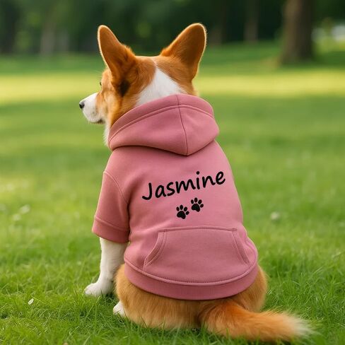 Personalized Name Dog Hoodie, Embroidered Hoodies Pet Name, Custom Puppy Sweater Warm Winter Outfit for Dogs, Unique Pet Birthday Gift Memorial Sweatshirt for Dog Lovers in Kuwait