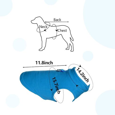 Sucrain Dog Fleece Vest Soft Pet Jacket with Leash O-Ring Winter Warm Pet Pullover Coat for Small Dog(Blue, Medium) in Saudi Arabia