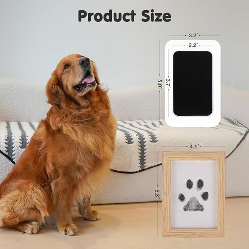 Inkless Paw Print Kit for Dogs,Cats & Babies - Clean Touch Dog Nose & Baby Handprint Kit,Mess Free Dog Paw Print Kit,4-Pcs Ink Pads & 2 Wooden Frames - Keepsake Gifts for Pet Lovers,New Moms in Saudi Arabia