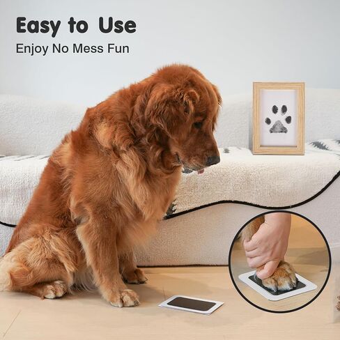Inkless Paw Print Kit for Dogs,Cats & Babies - Clean Touch Dog Nose & Baby Handprint Kit,Mess Free Dog Paw Print Kit,4-Pcs Ink Pads & 2 Wooden Frames - Keepsake Gifts for Pet Lovers,New Moms in Saudi Arabia