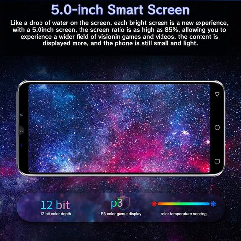 الهاتف المحمول ، شاشة 5.0 بوصة ، Android 9.0 OS ، ROM 16 جيجا بايت (SD إلى 128 جيجابايت) ، كاميرات مزدوجة SIM مزدوجة ， الوجه معرف الهواتف المحمولة (الذهب) in Saudi Arabia