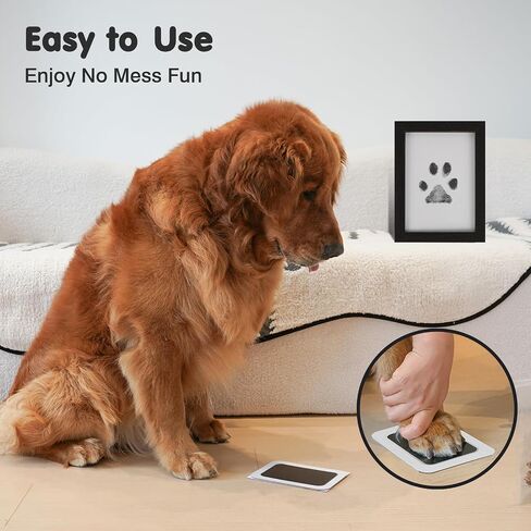 Inkless Paw Print Kit for Dogs,Cats & Babies - Clean Touch Dog Nose & Baby Handprint Kit,Mess Free Dog Paw Print Kit,4-Pcs Ink Pads & 2 Wooden Frames - Keepsake Gifts for Pet Lovers,New Moms in Saudi Arabia