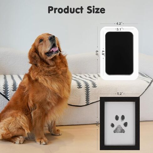 Inkless Paw Print Kit for Dogs,Cats & Babies - Clean Touch Dog Nose & Baby Handprint Kit,Mess Free Dog Paw Print Kit,4-Pcs Ink Pads & 2 Wooden Frames - Keepsake Gifts for Pet Lovers,New Moms in Saudi Arabia