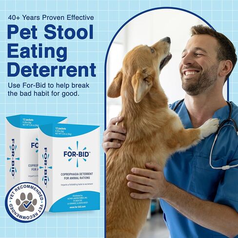 For-Bid Stool Eating Deterrent for Dogs & Cats – Vet-Recommended Coprophagia Deterrent for Dogs for 50+ Years – Effective, Pet Safe, Helps Reduce Odors & Won't Alter Food Taste – Made in The USA in Saudi Arabia