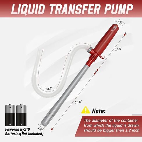 Battery Operated Liquid Transfer Pump - Electric Water Fuel Transfer Pump for Gasoline Diesel Oil, 2.4Gallons per Min, Battery Power Siphon Pump in Saudi Arabia