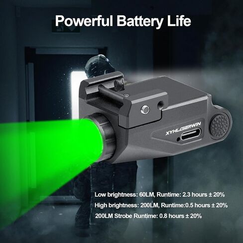 800 Lumens مصباح سلاح تكتيكي مضغوط مع وظيفة قوية ، مسدس صغير picatinny السكك الحديدية مثبتة ، ومصباح يدوي من نوع USB ، والألومنيوم للبندقية يشمل اللمسات العالية والمنخفضة in Saudi Arabia