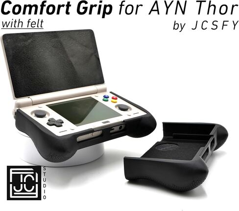 قبضة لباد لجهاز Ayn Thor ثنائي الشاشة، قبضة مريحة سميكة مع غطاء غبار ملتف من اللباد مريح A Y N OLED محمول باليد مخصص من JCSFY الرسمية (قبضة سميكة وغطاء غبار) in Saudi Arabia