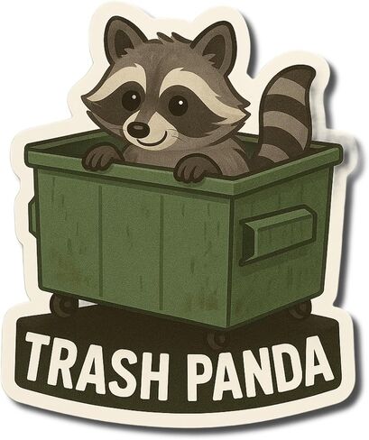 Trash Panda dumpster waterproof sticker in Saudi Arabia