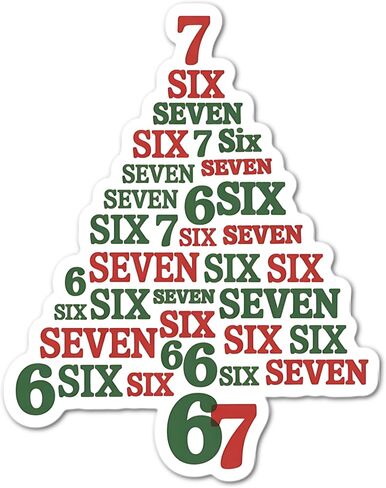 Christmas Tree 6 7 Six Seven Waterproof Sticker in Saudi Arabia