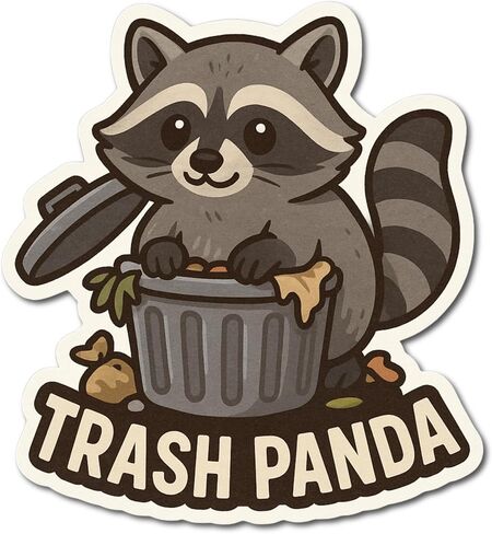 ملصق Trash Panda Raccoon in a Dumpster ملصق مقاوم للماء in Saudi Arabia