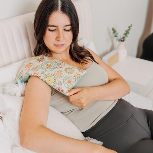 Microwave Heating Pad Filled with Flax Seed and Choice of Dried Herbs, Herbal Cold Pack, Good Size for Back Pain and Cramps, Hot and Cold Therapy, 6" x 12" (Cats, No Added Herbs) in Kuwait