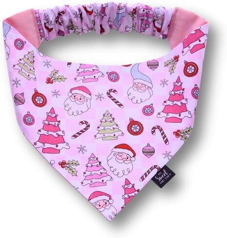 Christmas Scrunchie Dog Bandana, Handmade Elastic Pet Bandana, Festive X-mas Dog & Cat Accessory, Winter Photo Props, Gift for Dog (X-Small, I ate Santa's Cookies) in Saudi Arabia