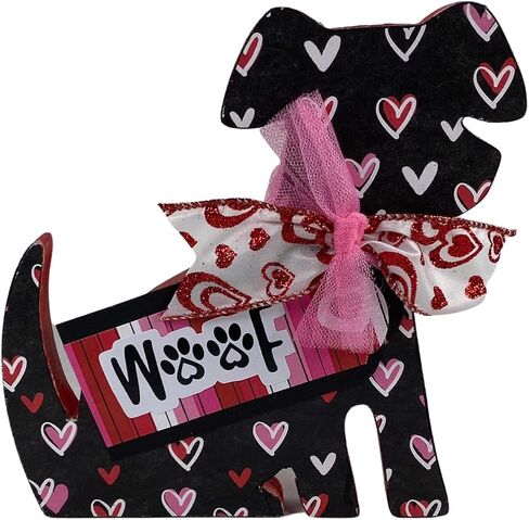 AGD Valentines Decor - طقم مكون من قطعتين باللون الأحمر والوردي والأبيض والأسود من Meow Cat Woof Dog in Saudi Arabia