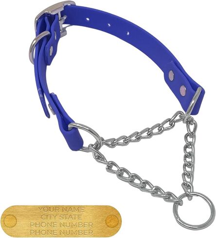 منتجات Regal Dog Products طوق مارتينجال أزرق متوسط ​​للكلاب - أطواق للكلاب مخصصة - طوق كلب منقوش مخصص مع الاسم - نايلون متين مع إبزيم آمن - متوفر بالحجم الصغير والكبير in Kuwait