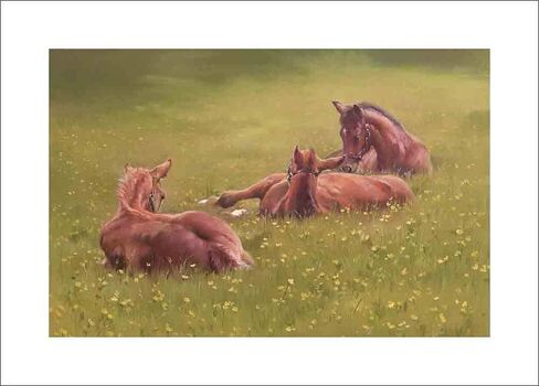 The Nursery – by Jacqueline Stanhope. Fine art and canvas prints of an original oil painting. Beautiful wall art of horses and ponies. Ready for framing for home and wall decor. in Saudi Arabia