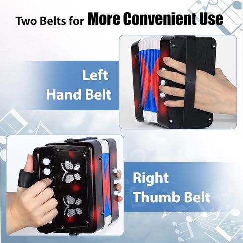 Kids Accordion,Toy Accordion for Kids Ages 3 5 9 7 10 12 Child Children Toddlers Beginners Mini Accordion Musical Instrument 10 Keys Button Small for Boy Girls Christmas Gift（Red） in Kuwait