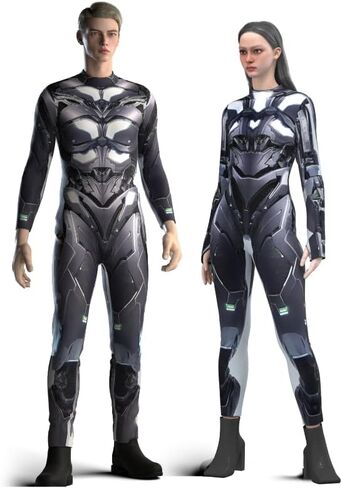 أزياء زوجين من HAUTICO Cyberpunk للهالوين، أزياء درع للأزواج، أزياء التظاهر باللعب، مصنوعة حسب الطلب (M، للنساء) in Saudi Arabia