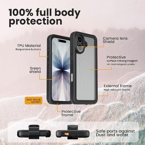 MOTIVE Waterproof Case with Belt Clip iPhone 17 Pro Max, Magnetic | 6.9" in Kuwait