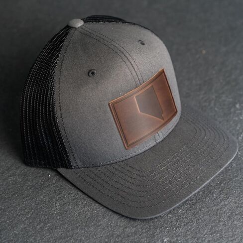 قبعة سائق الشاحنة من Ox & Pine Nevada Stamp Leather Patch قابلة للتعديل، تصميم منظم متوسط ​​الشكل in Kuwait