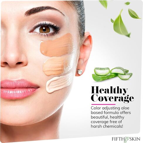 Fifth & Skin: Better’n Ur Skin Liquid Foundation (PORCELAIN) - Natural, Organic, Vegan, Cruelty-Free - Gluten-Free Beauty with Buildable Coverage and Palm-Free Luxury - 1 oz in Saudi Arabia
