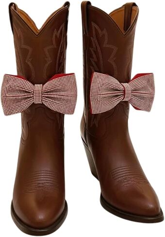 Western Boot Chain Bracelets, 2PCS – Gold Chain With Red Rhinestone Bow Cowboy Boot Jewelry & Shoe Anklets for Booties, Handmade in USA (BC43) in Saudi Arabia