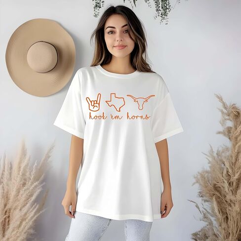 قميص Hook em Horns Texas - تي شيرت Boho Cow - قميص رعاة البقر في تكساس متعدد الألوان للجنسين in Saudi Arabia