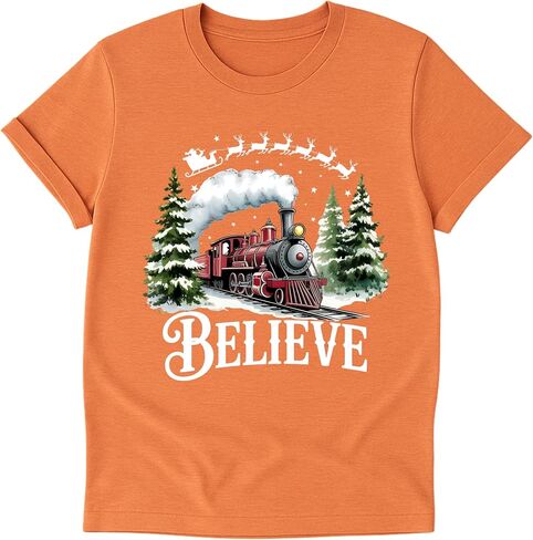 Belive Custom T-Shirt – Personalized Holiday Shirt with Custom Backside Text, Year or Name | Handmade Christmas Outfit for Baby, Kids, Youth, Adult, & Family in Saudi Arabia