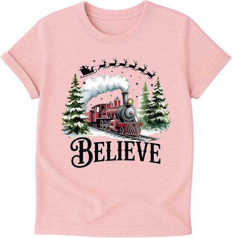 Belive Custom T-Shirt – Personalized Holiday Shirt with Custom Backside Text, Year or Name | Handmade Christmas Outfit for Baby, Kids, Youth, Adult, & Family in Saudi Arabia