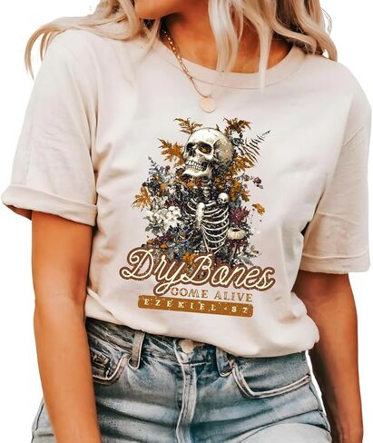 تي شيرت Dry Bones Come Alive Christian - تي شيرت برسوم آية الكتاب المقدس للنساء، قميص ملهم الإيمان، Ezekiel 37 Scripture Apparel in Saudi Arabia