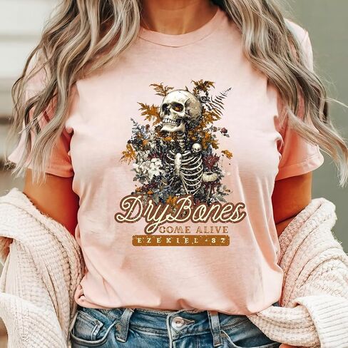 تي شيرت Dry Bones Come Alive Christian - تي شيرت برسوم آية الكتاب المقدس للنساء، قميص ملهم الإيمان، Ezekiel 37 Scripture Apparel in Saudi Arabia