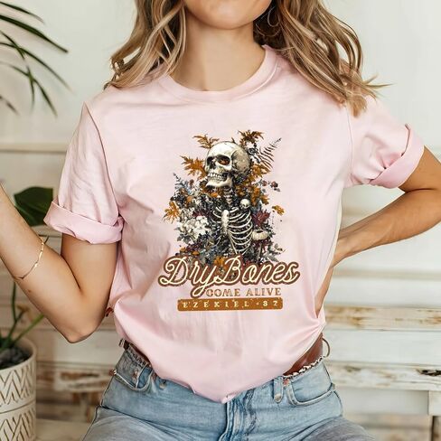 تي شيرت Dry Bones Come Alive Christian - تي شيرت برسوم آية الكتاب المقدس للنساء، قميص ملهم الإيمان، Ezekiel 37 Scripture Apparel in Saudi Arabia