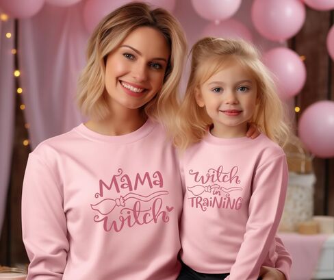 بلوزات Mama Witch Halloween Mommy and Me، ملابس الخريف المتطابقة للأم والابنة، أزياء الهالوين للأم والابنة، سترة متطابقة للأم والطفل الصغير، سترة الهالوين المتطابقة للعائلة. in Saudi Arabia