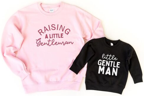 Raising A Little Gentleman Mommy and Me Sweatshirt, Cute Mom and Boy Matching Sweatshirts, Mother and Son Matching Sweater, Crewneck Long Sleeve Family Outfits, Birthday, for Boy Mom. Multicolor in Saudi Arabia