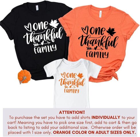 One Thankful Family Thanksgiving Outfit, Cute Family Shirts Thanksgiving, Family Matching Thanksgiving Outfits, Family Shirts Thanksgiving Gift. NDSN1 Multicolor in Saudi Arabia