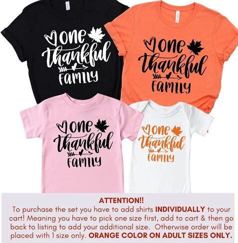 One Thankful Family Thanksgiving Outfit, Cute Family Shirts Thanksgiving, Family Matching Thanksgiving Outfits, Family Shirts Thanksgiving Gift. NDSN1 Multicolor in Saudi Arabia