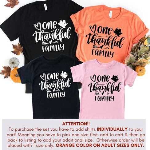 One Thankful Family Thanksgiving Outfit, Cute Family Shirts Thanksgiving, Family Matching Thanksgiving Outfits, Family Shirts Thanksgiving Gift. NDSN1 Multicolor in Saudi Arabia
