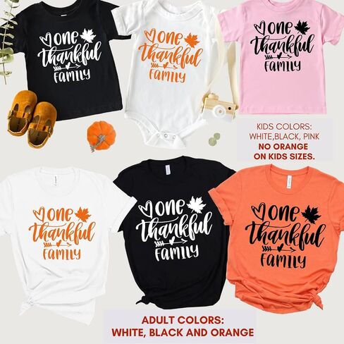 One Thankful Family Thanksgiving Outfit, Cute Family Shirts Thanksgiving, Family Matching Thanksgiving Outfits, Family Shirts Thanksgiving Gift. NDSN1 Multicolor in Saudi Arabia