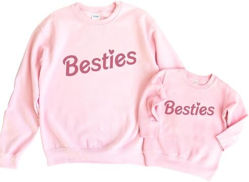 Friends Mommy and Me Sweatshirt, Cute Mom and Daughter Matching Sweatshirts, Crewneck Long Sleeve Sweater Family Matching Outfits, Birthday, for Mom. Multicolor in Saudi Arabia