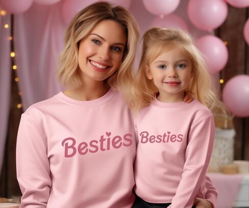 Friends Mommy and Me Sweatshirt, Cute Mom and Daughter Matching Sweatshirts, Crewneck Long Sleeve Sweater Family Matching Outfits, Birthday, for Mom. Multicolor in Saudi Arabia