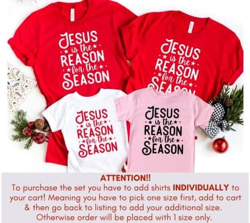 Jesus is The Reason for The Season Christian Christmas Shirt, Family Pajamas Matching Sets Christmas 2021, Christmas Matching Shirts for Family, Matching Christmas Pjs. Multicolor in Saudi Arabia