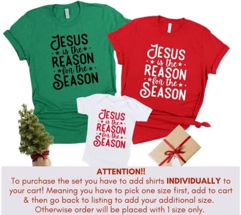 Jesus is The Reason for The Season Christian Christmas Shirt, Family Pajamas Matching Sets Christmas 2021, Christmas Matching Shirts for Family, Matching Christmas Pjs. Multicolor in Saudi Arabia