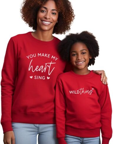 You Make My Heart Sing Mommy and Me Sweatshirt, Mom and Daughter Matching Sweatshirts, Mother Son Family Matching Outfits, Crewneck Long Sleeve Sweater, Birthday, for Boy Or Girl Mom. Multicolor in Saudi Arabia