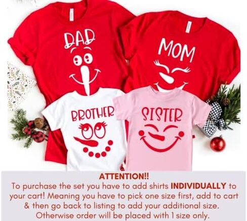 Snowman Christmas Family Pajama Matching Shirts for Mom Dad Brother Sister Baby Kids Siblings, Matching Family Christmas Shirts, Christmas Pajamas For The Whole Family, Christmas Pjs Family Set 2021. in Saudi Arabia