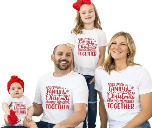 Making Memories Family Christmas Shirts, Personalized Matching Christmas Shirts For Family, Christmas Family Pajamas Matching Sets, Family Christmas Shirts, Holiday Pjs, Christmas Family Tshirts. in Saudi Arabia