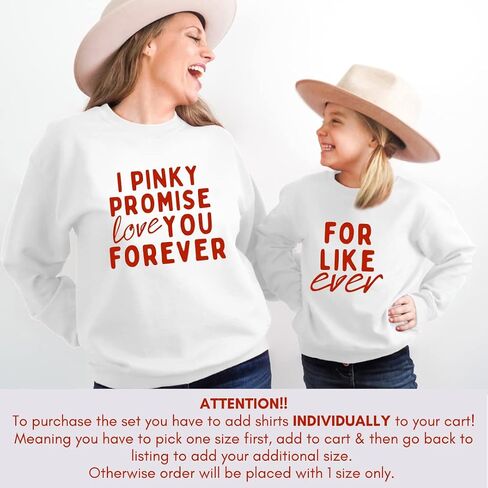 Pinky Promise to Love You Forever Mommy and Me Sweatshirt for Valentine's Day, Mom and Daughter Matching Sweatshirts, Son Mother Valentines Day Gifts for Mom. Multicolor in Saudi Arabia